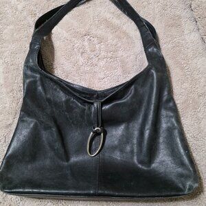 Bialto Black Large Leather Shoulder Bag